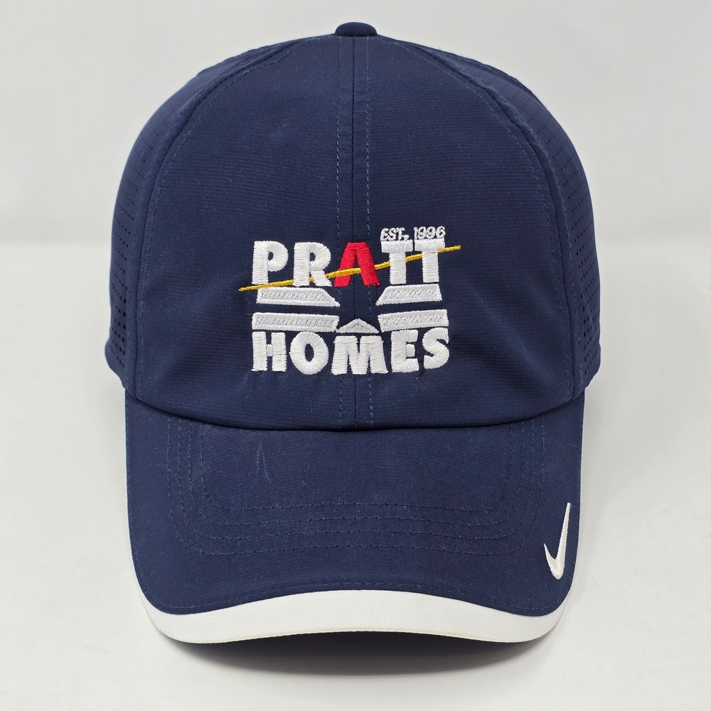 Nike Dri-FIT Club Cap Navy Blue Pratt Homes Embroidered Hat Mens M/L Adjustable